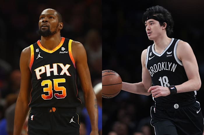 F Kevin Durant and F Yuta Watanabe seem to benefit from each other when on the floor.